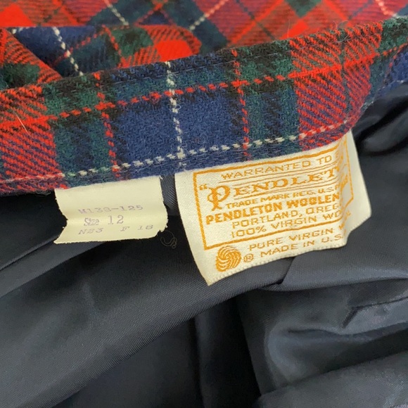 VTG Pendleton Tartan Plaid Wool Skirt 12 - Picture 5 of 8